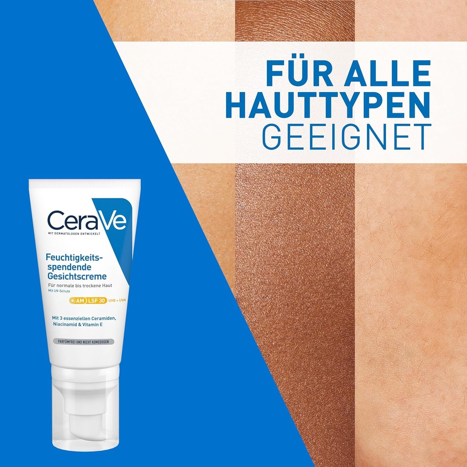 image:imageCeraVe CeraVe Feuchtigkeitsspendende Gesichtscreme mit LSF 30 Beruhigende Tagescreme fr normale bis trockene Haut Mit 3 essenziellen Ceramiden Hyaluron und Niacinamid104 ml 1er Pack