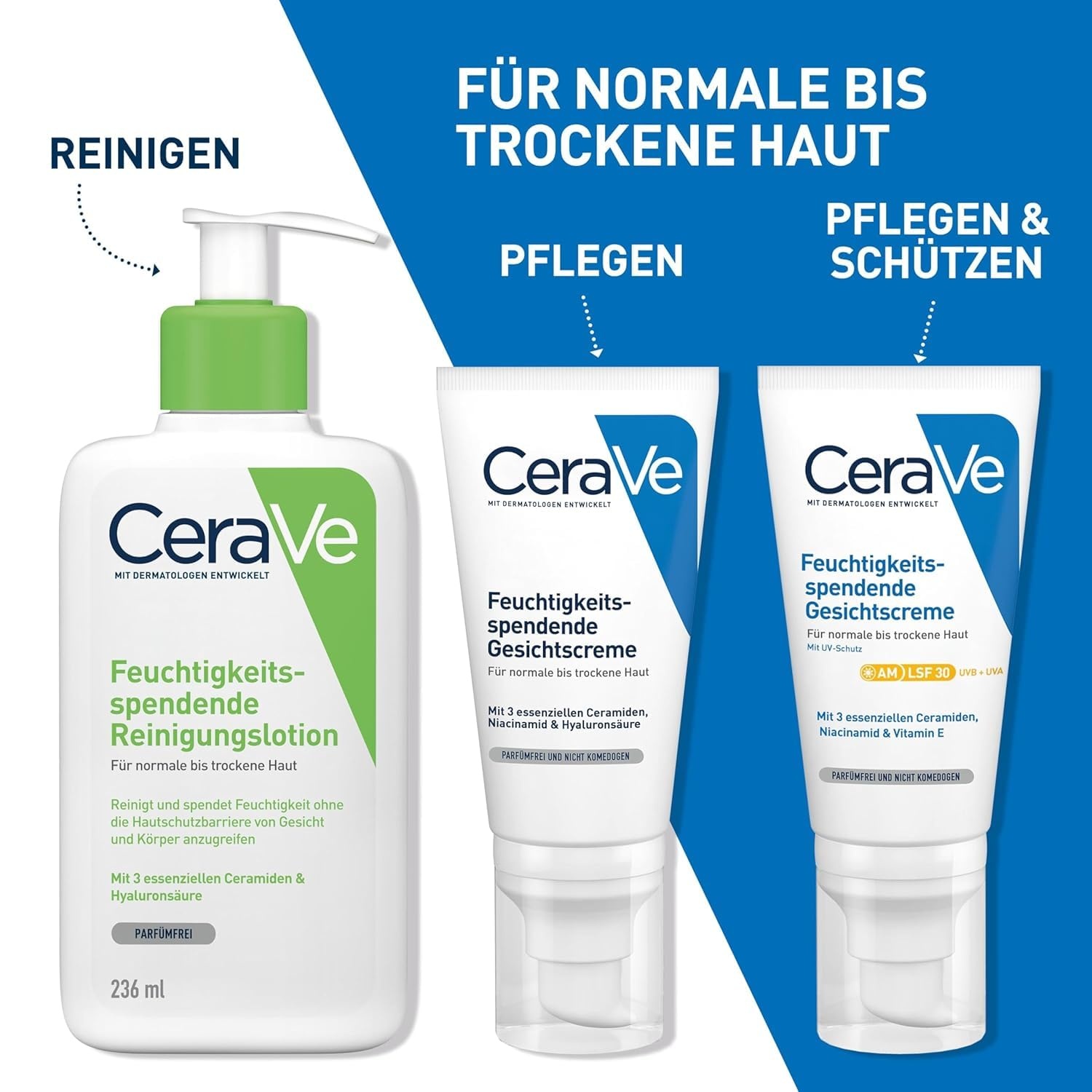 image:imageCeraVe CeraVe Feuchtigkeitsspendende Gesichtscreme mit LSF 30 Beruhigende Tagescreme fr normale bis trockene Haut Mit 3 essenziellen Ceramiden Hyaluron und Niacinamid104 ml 1er Pack