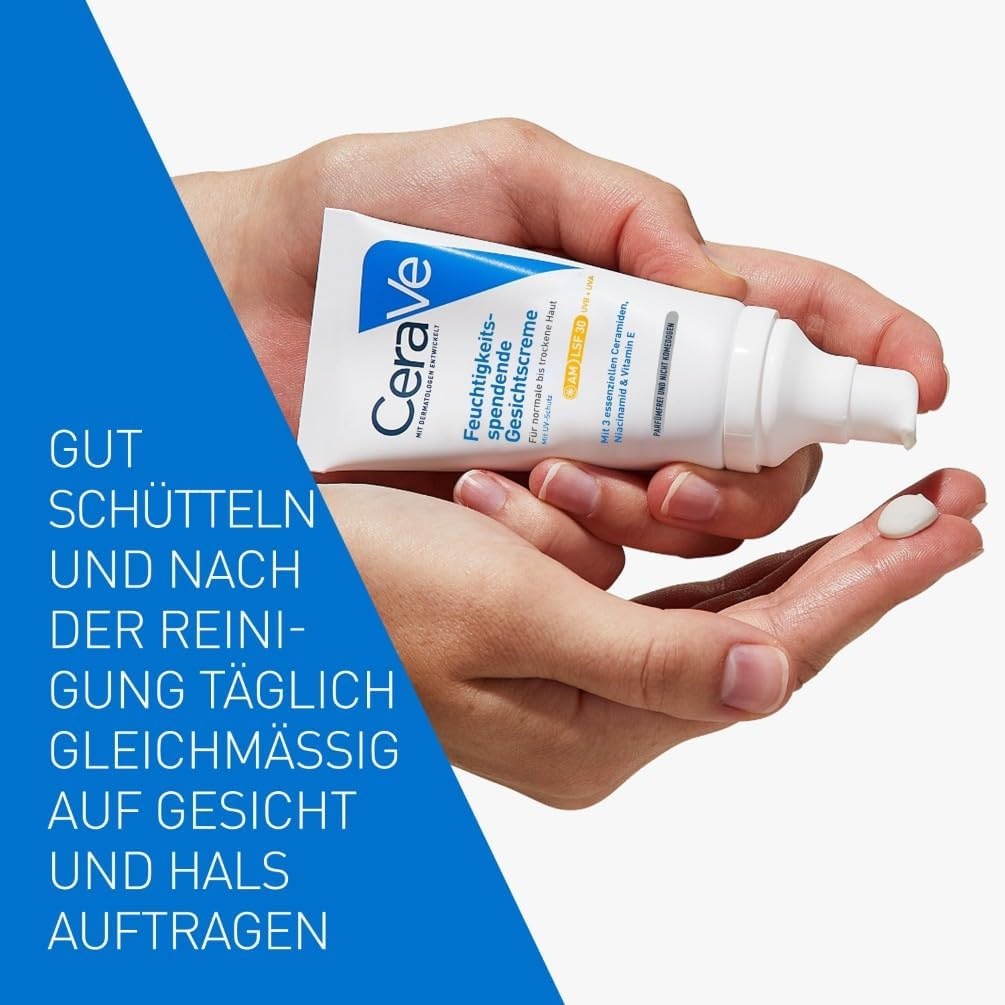 image:imageCeraVe CeraVe Feuchtigkeitsspendende Gesichtscreme mit LSF 30 Beruhigende Tagescreme fr normale bis trockene Haut Mit 3 essenziellen Ceramiden Hyaluron und Niacinamid52 ml 1er Pack
