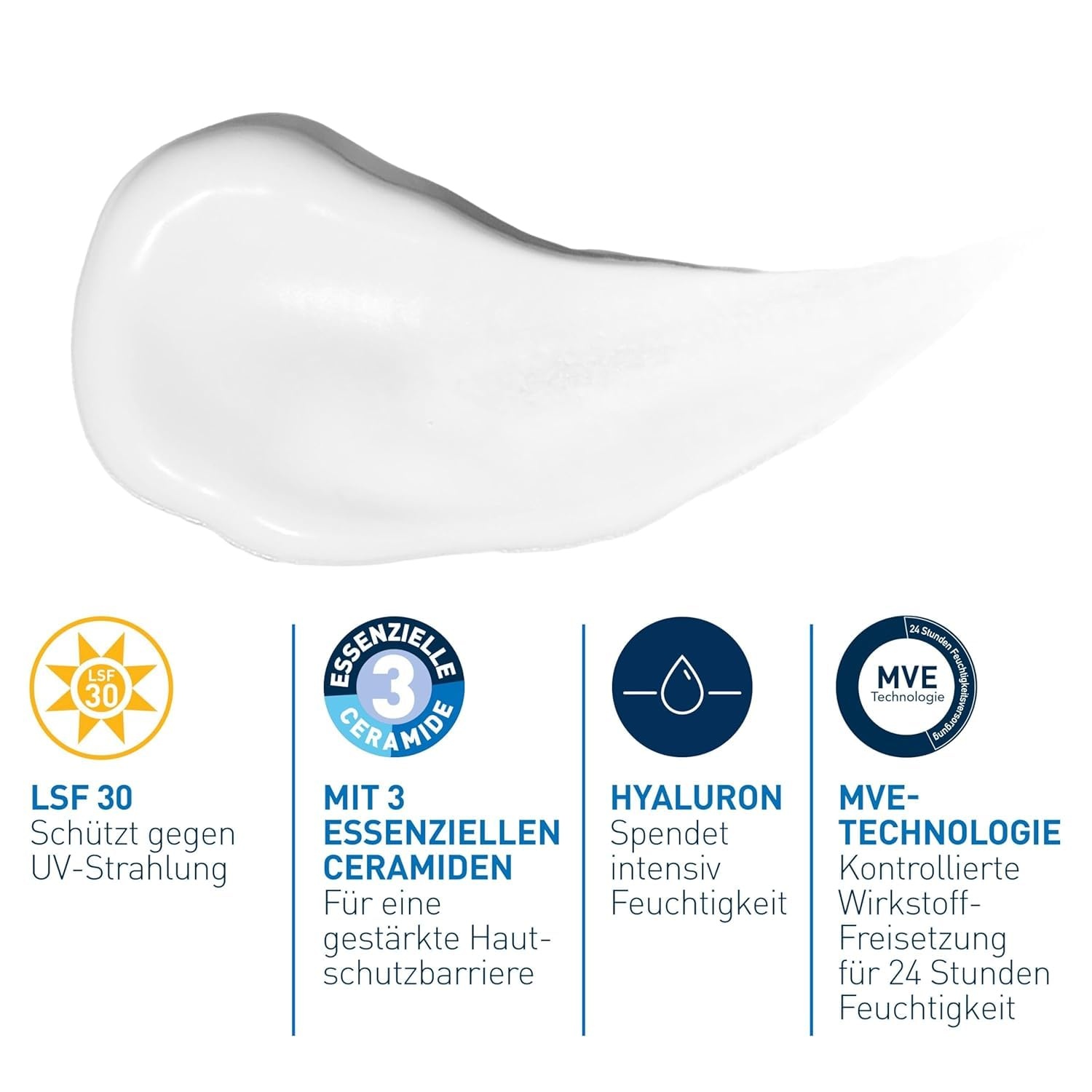 image:imageCeraVe CeraVe Feuchtigkeitsspendende Gesichtscreme mit LSF 30 Beruhigende Tagescreme fr normale bis trockene Haut Mit 3 essenziellen Ceramiden Hyaluron und Niacinamid104 ml 1er Pack