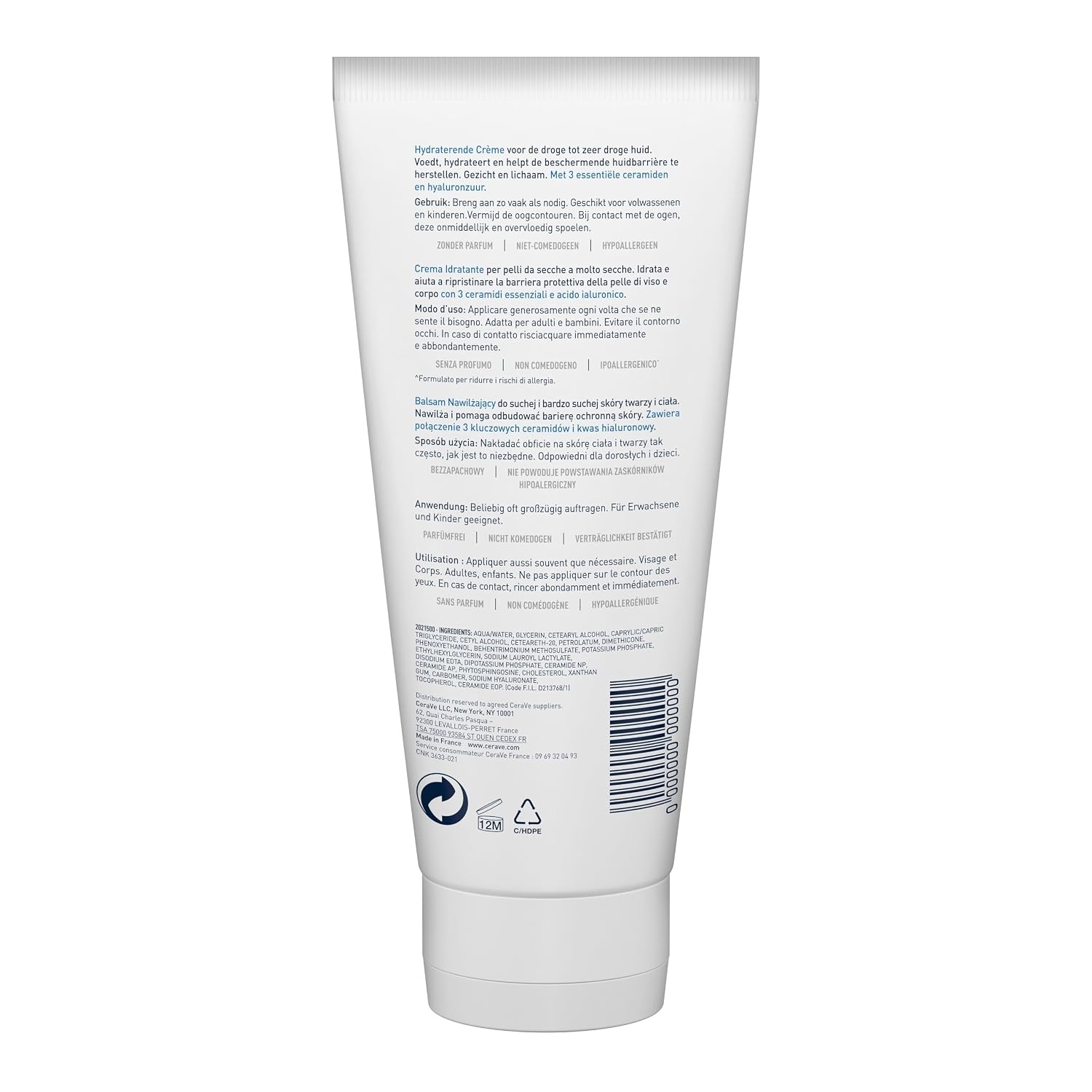 image:imageCeraVe Feuchtigkeitscreme fr Krper und Gesicht Creme fr trockene bis sehr trockene Haut Mit Hyaluron und 3 essenziellen Ceramiden 1 x 177ml177 ml 2er Pack