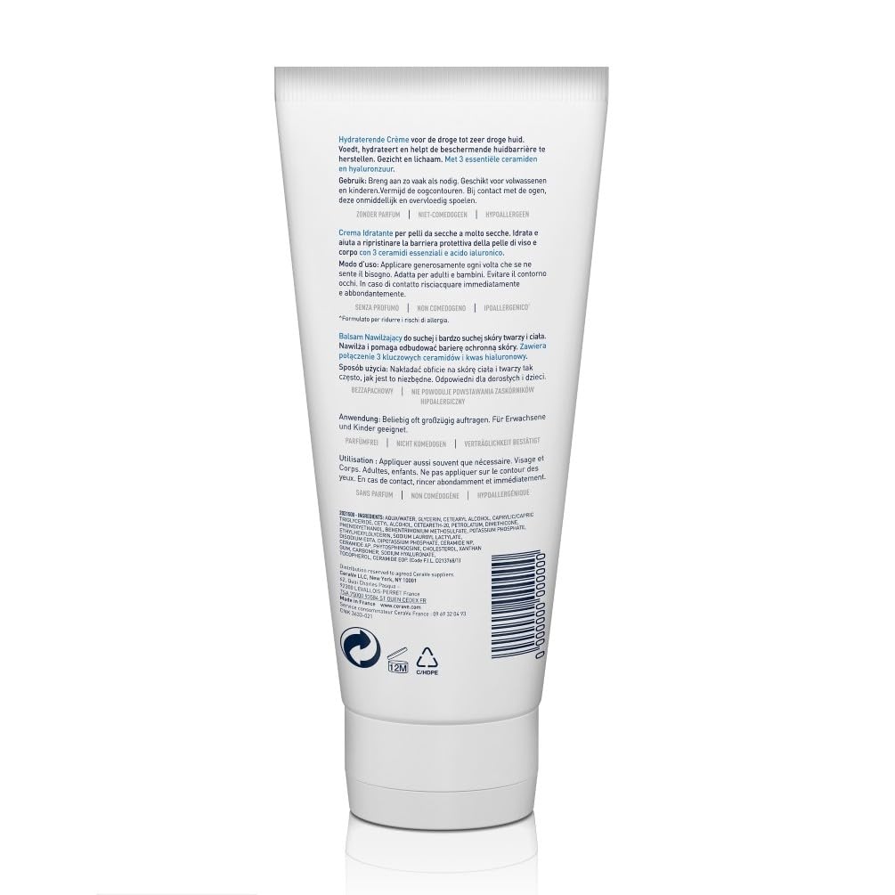 image:imageCeraVe Feuchtigkeitscreme fr Krper und Gesicht Creme fr trockene bis sehr trockene Haut Mit Hyaluron und 3 essenziellen Ceramiden 1 x 177ml354 ml 1er Pack