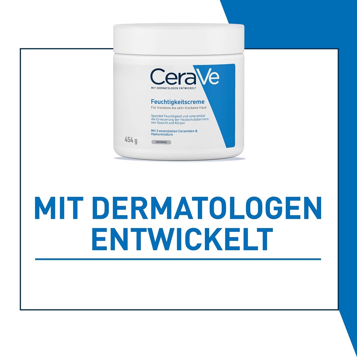 image:imageCeraVe Feuchtigkeitscreme fr Krper und Gesicht Langanhaltende Feuchtigkeit fr trockene bis sehr trockene Haut Seidige Textur Mit Hyaluron und 3 essenziellen Ceramiden 2 x 454 g908 g 1er Pack
