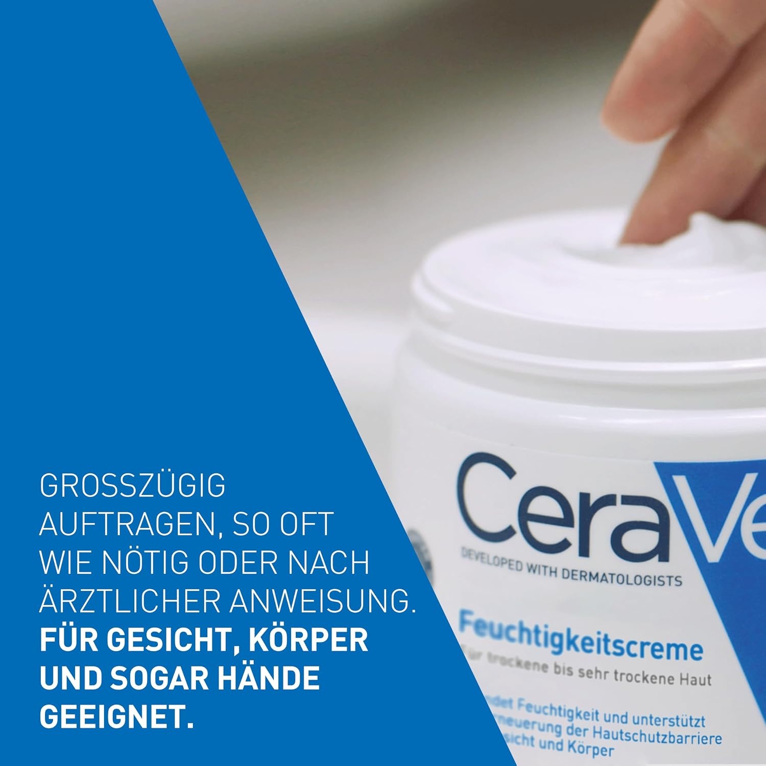 image:imageCeraVe Feuchtigkeitscreme fr Krper und Gesicht Langanhaltende Feuchtigkeit fr trockene bis sehr trockene Haut Seidige Textur Mit Hyaluron und 3 essenziellen Ceramiden 2 x 454 g908 g 1er Pack