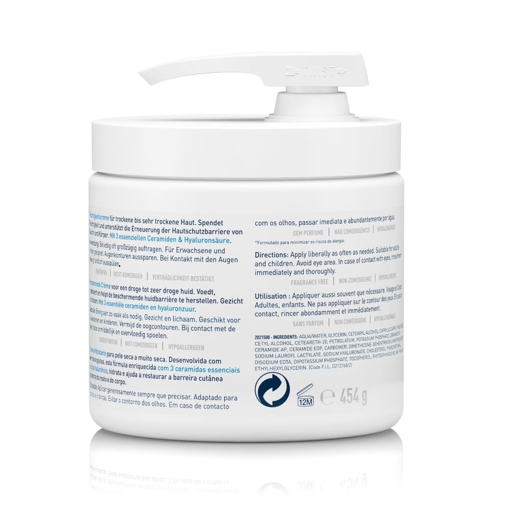 image:imageCeraVe Feuchtigkeitscreme fr trockene Haut Krper amp GesichtCreme mit Spender