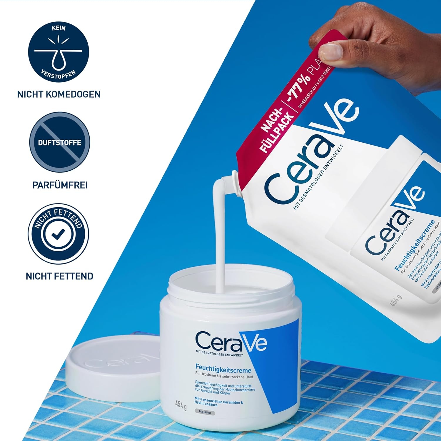 image:imageCeraVe Feuchtigkeitscreme fr trockene Haut Krper amp GesichtRefill