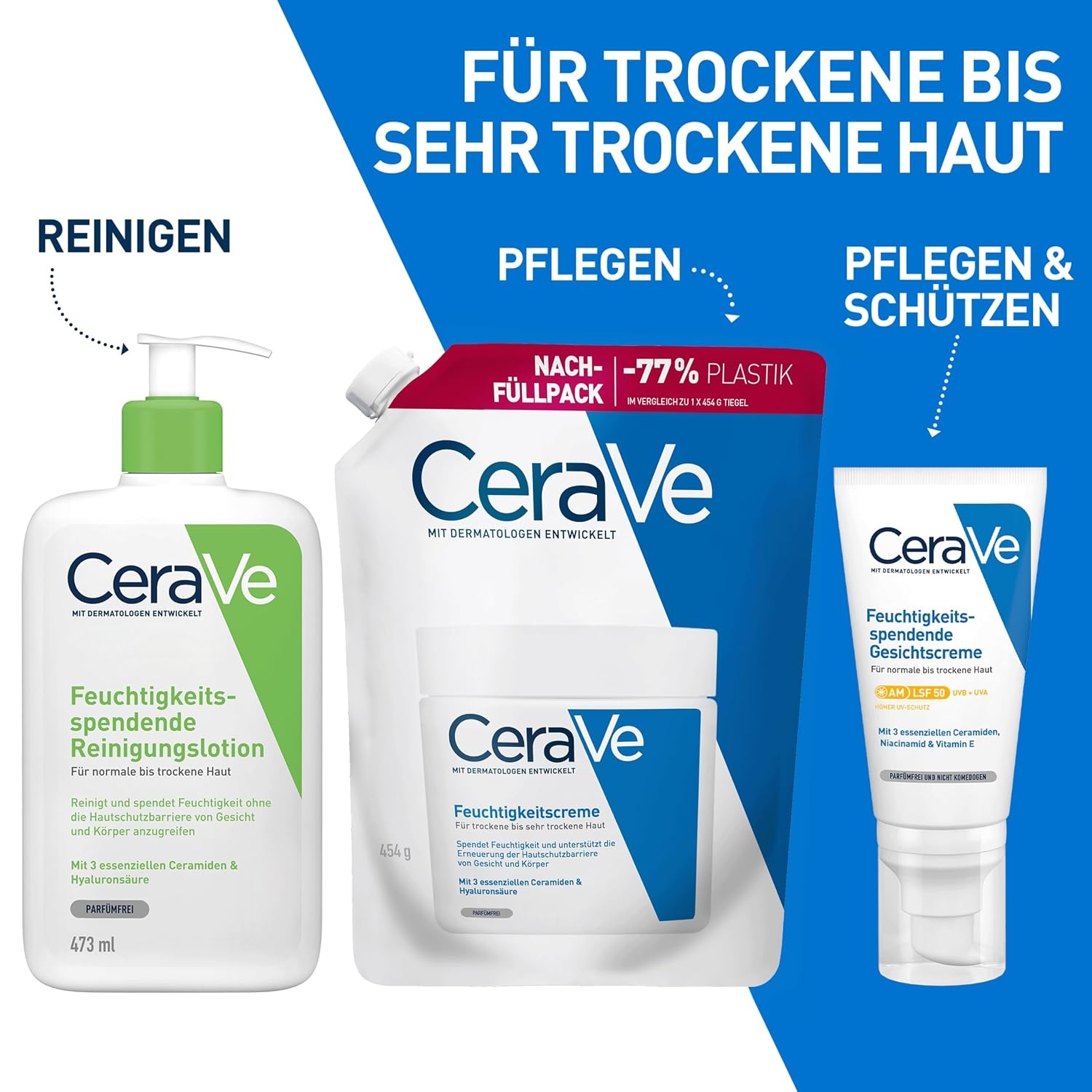 image:imageCeraVe Feuchtigkeitscreme fr trockene Haut Krper amp GesichtRefill