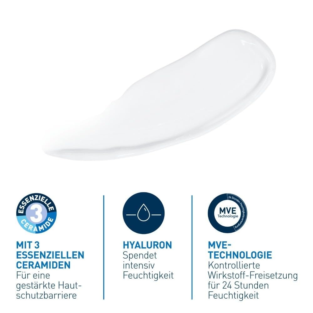 image:imageCeraVe Feuchtigkeitsspendende Gesichtscreme fr normale bis trockene Haut Ultraleichte Formel Mit Hyaluron Niacinamid und 3 essenziellen Ceramiden104 ml 1er Pack