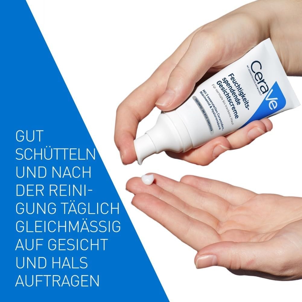 image:imageCeraVe Feuchtigkeitsspendende Gesichtscreme fr normale bis trockene Haut Ultraleichte Formel Mit Hyaluron Niacinamid und 3 essenziellen Ceramiden104 ml 1er Pack