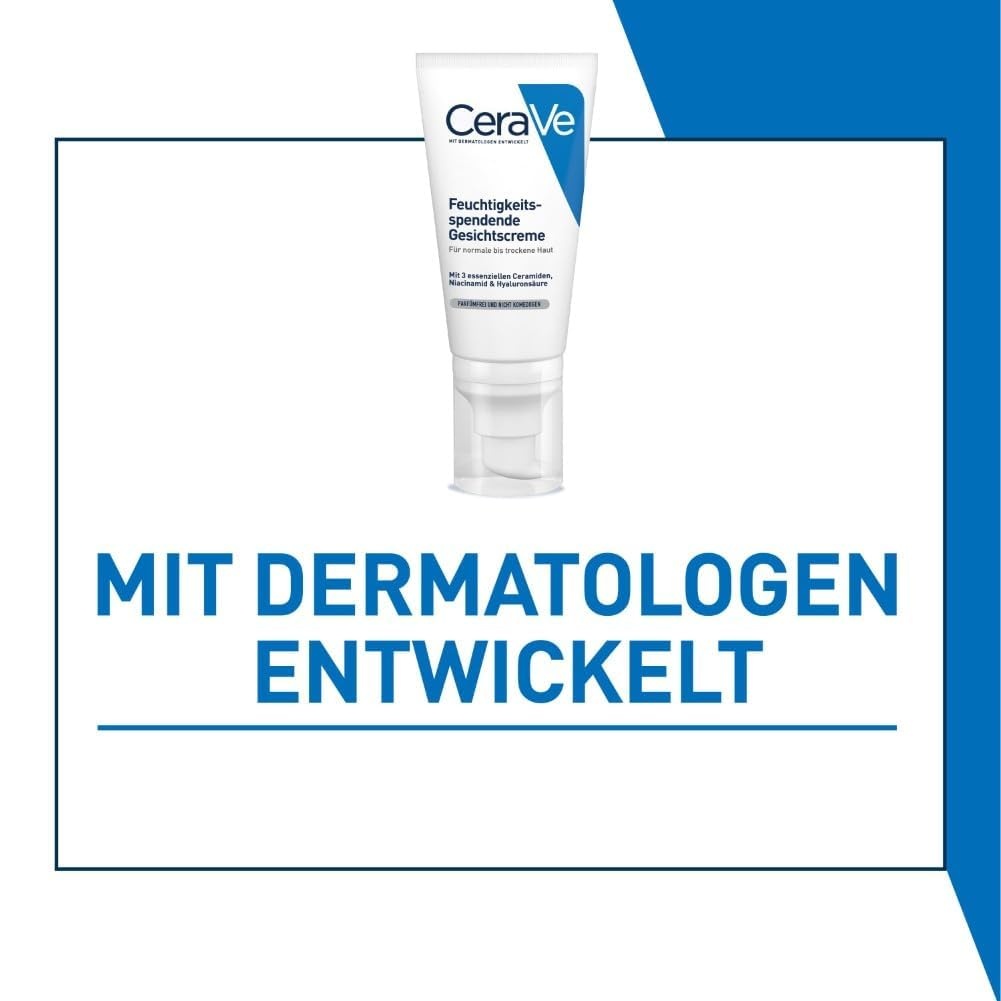 image:imageCeraVe Feuchtigkeitsspendende Gesichtscreme fr normale bis trockene Haut Ultraleichte Formel Mit Hyaluron Niacinamid und 3 essenziellen Ceramiden104 ml 1er Pack