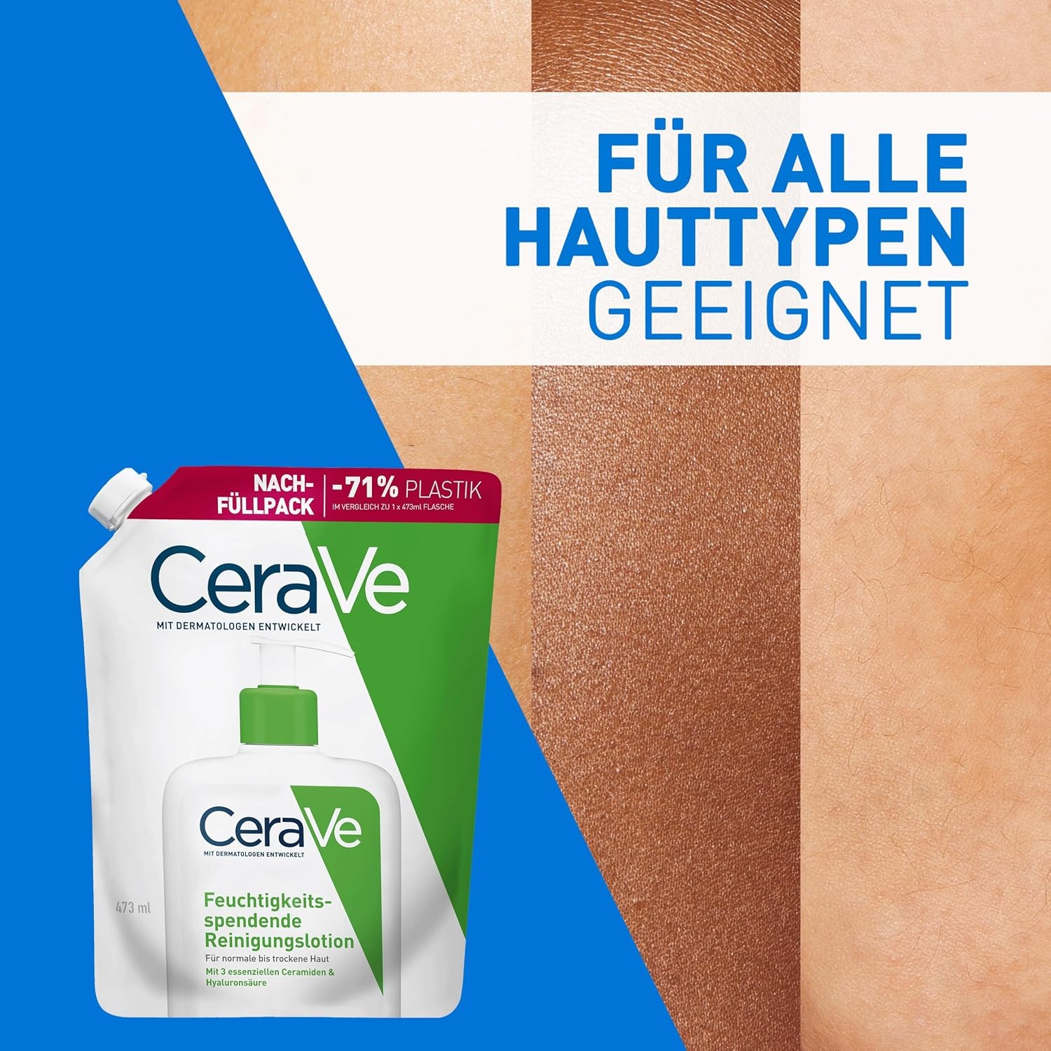 image:imageCeraVe Feuchtigkeitsspendende Reinigungslotion fr Gesicht amp KrperRefill