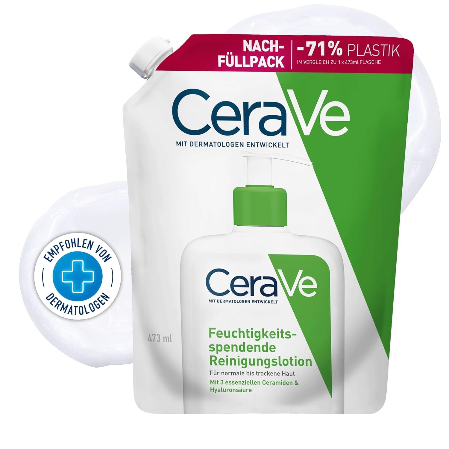 image:imageCeraVe Feuchtigkeitsspendende Reinigungslotion fr Gesicht amp KrperRefill