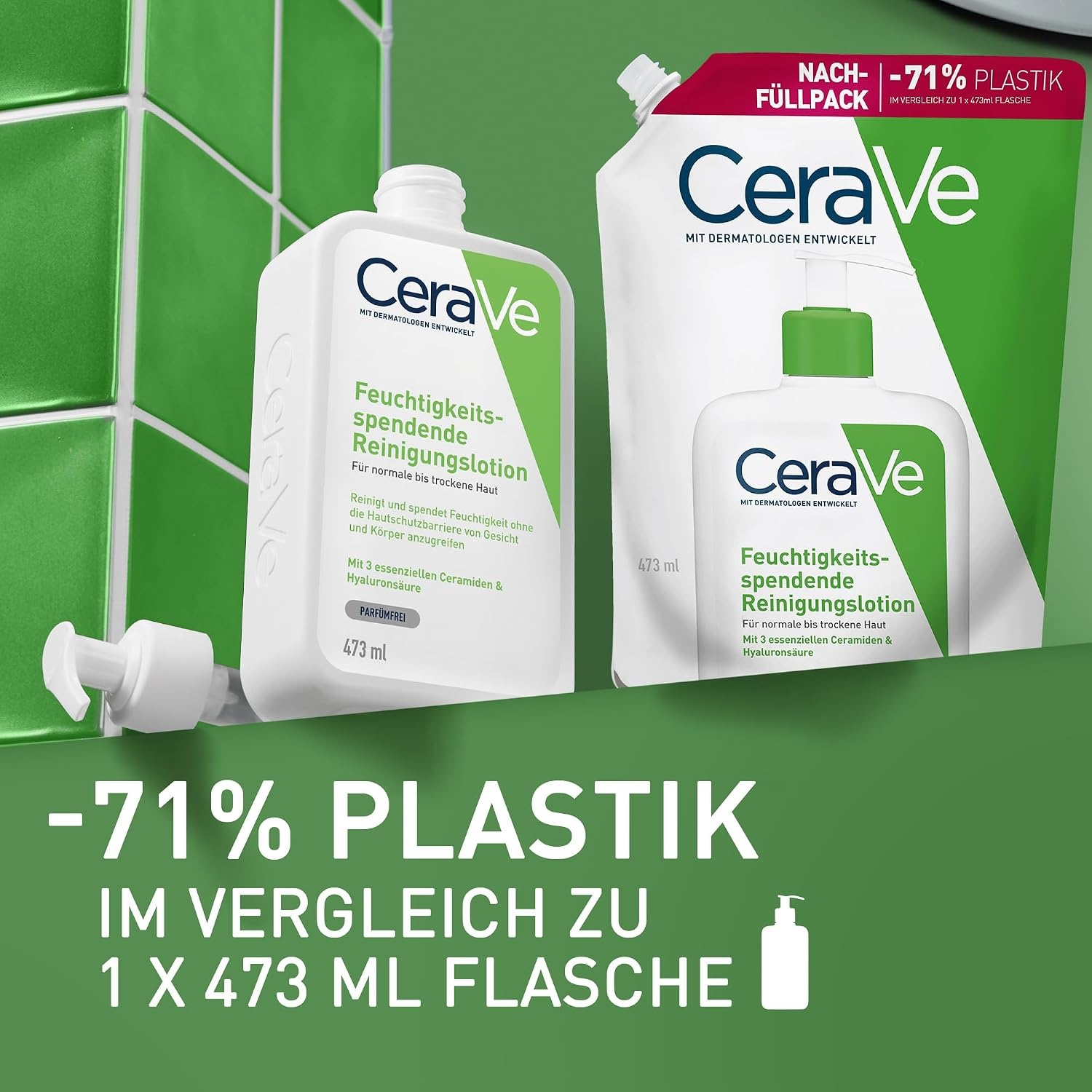 image:imageCeraVe Feuchtigkeitsspendende Reinigungslotion fr Gesicht amp KrperRefill