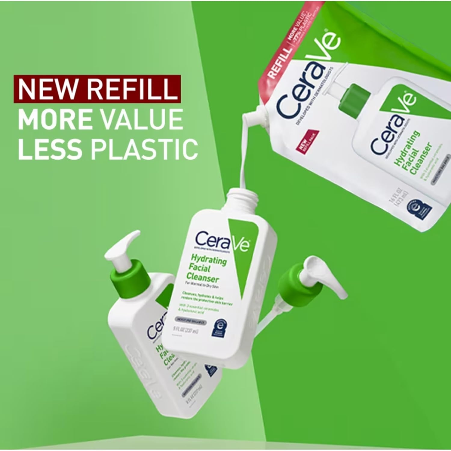 image:imageCeraVe Feuchtigkeitsspendende Reinigungslotion fr Gesicht und Krper Normale bis trockene Haut Mit Hyaluron und 3 essenziellen Ceramiden237 ml 1er Pack