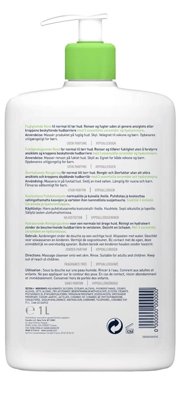 image:imageCeraVe Feuchtigkeitsspendende Reinigungslotion fr Gesicht und Krper Normale bis trockene Haut Mit Hyaluron und 3 essenziellen Ceramiden473 ml 1er Pack
