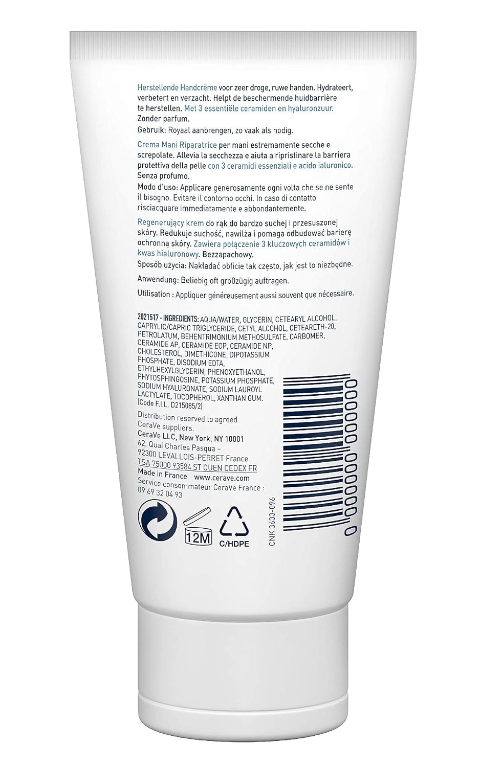image:imageCeraVe Regenerierende Handcreme fr extrem trockene raue Hnde Mit Hyaluron und 3 essenziellen Ceramiden10 ml 5er Pack