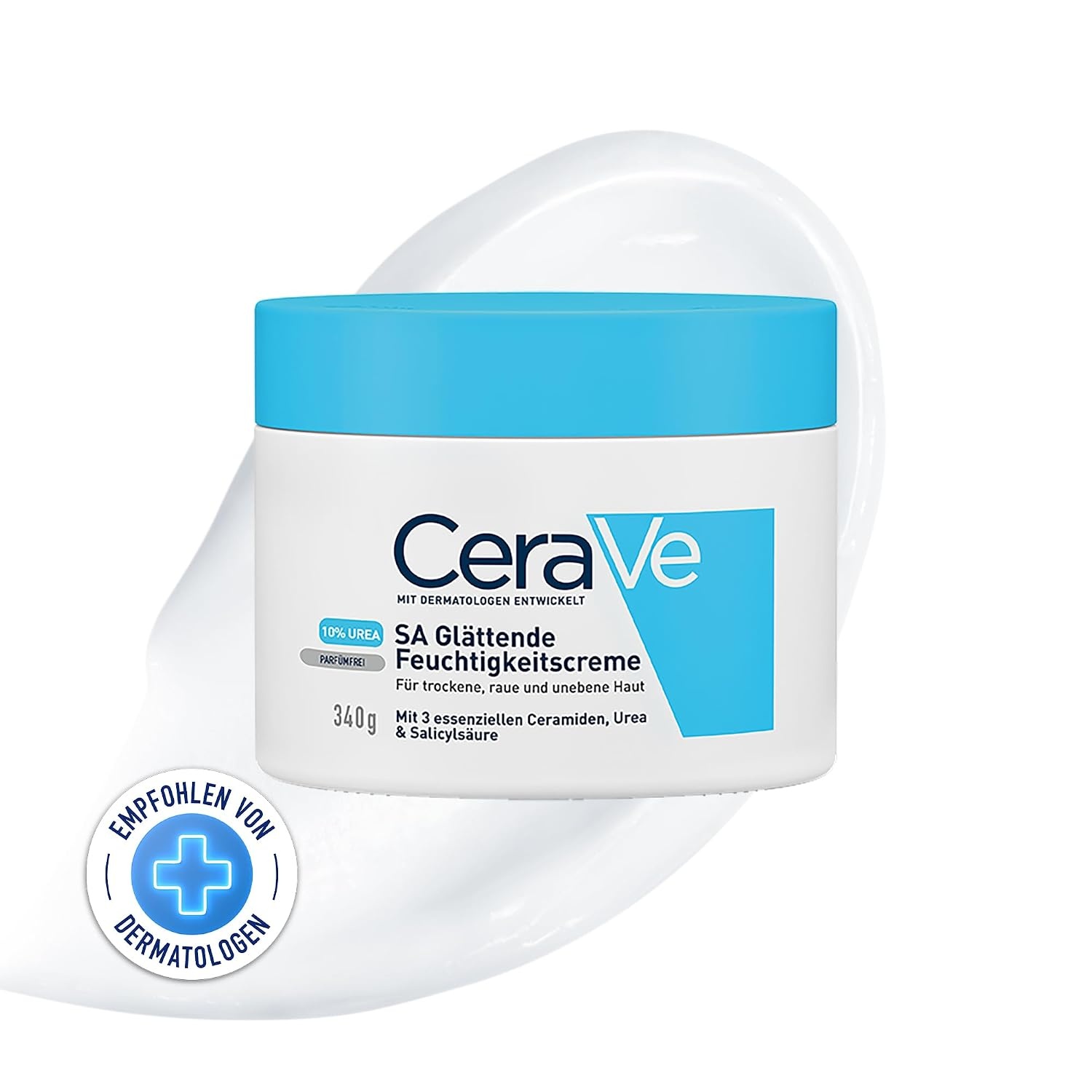 image:imageCeraVe SA Urea Glttende Feuchtigkeitscreme fr den Krper Creme fr trockene raue und unebene Haut Mit Urea Salicylsure Hyaluron und 3 essenziellen Ceramiden340 g