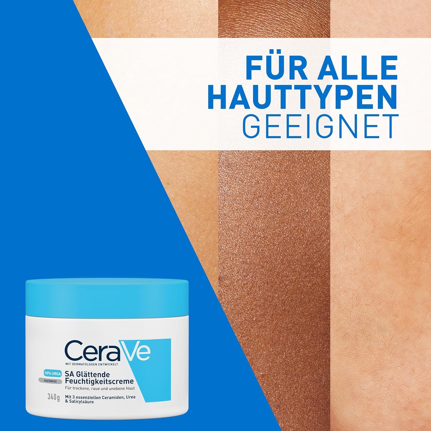 image:imageCeraVe SA Urea Glttende Feuchtigkeitscreme fr den Krper Creme fr trockene raue und unebene Haut Mit Urea Salicylsure Hyaluron und 3 essenziellen Ceramiden340 g