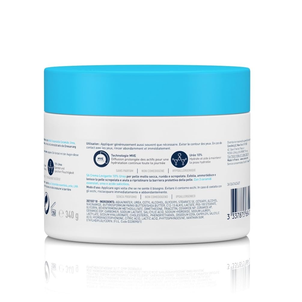 image:imageCeraVe SA Urea Glttende Feuchtigkeitscreme fr den Krper Creme fr trockene raue und unebene Haut Mit Urea Salicylsure Hyaluron und 3 essenziellen Ceramiden2 x 340 g