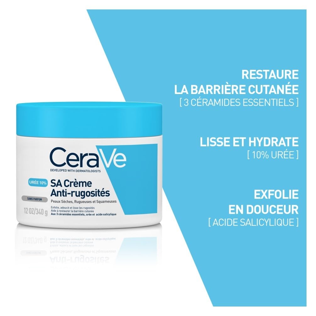 image:imageCeraVe SA Urea Glttende Feuchtigkeitscreme fr den Krper Creme fr trockene raue und unebene Haut Mit Urea Salicylsure Hyaluron und 3 essenziellen Ceramiden2 x 340 g
