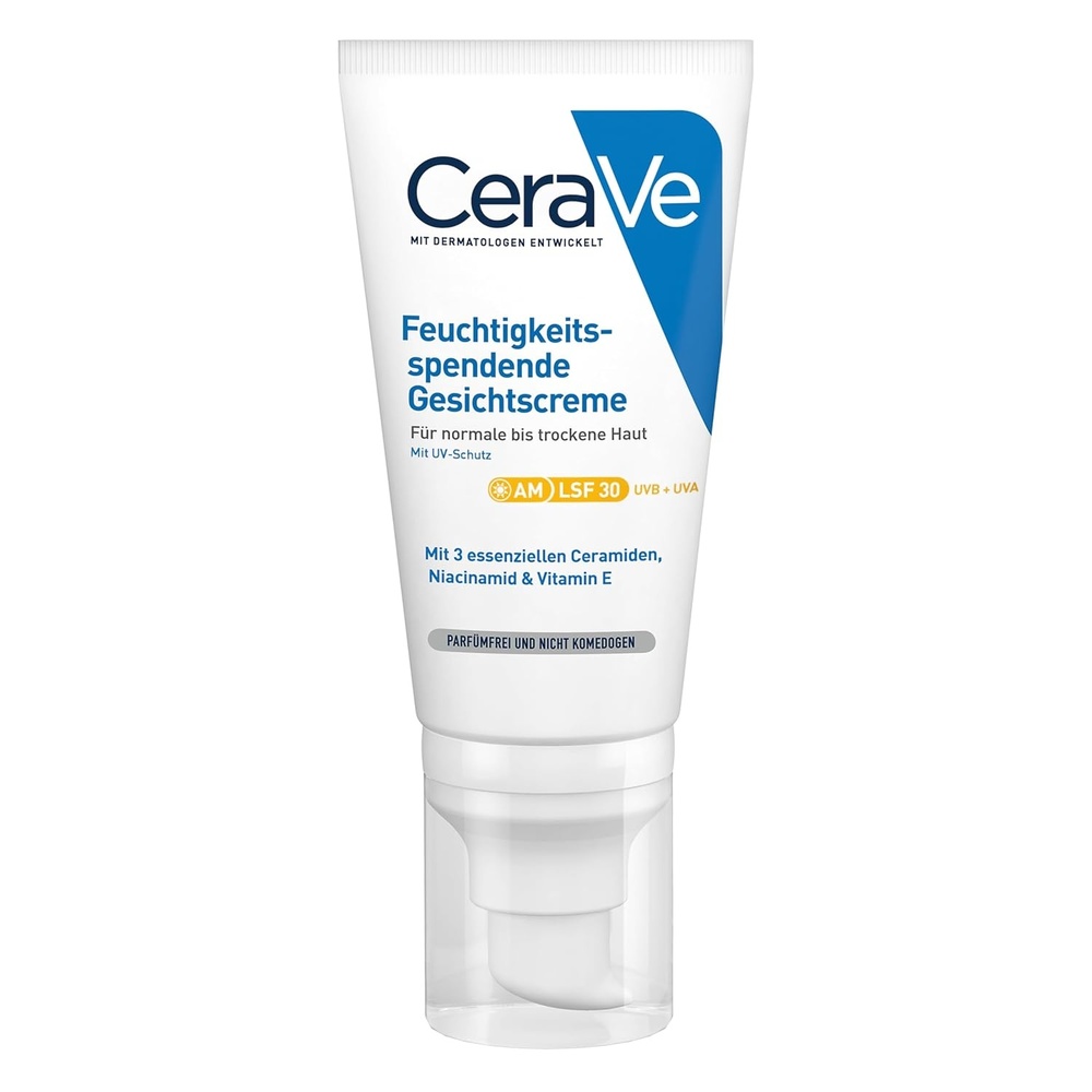 image:imageCeraVe CeraVe Feuchtigkeitsspendende Gesichtscreme mit LSF 30 Beruhigende Tagescreme fr normale bis trockene Haut Mit 3 essenziellen Ceramiden Hyaluron und Niacinamid52 ml 1er Pack