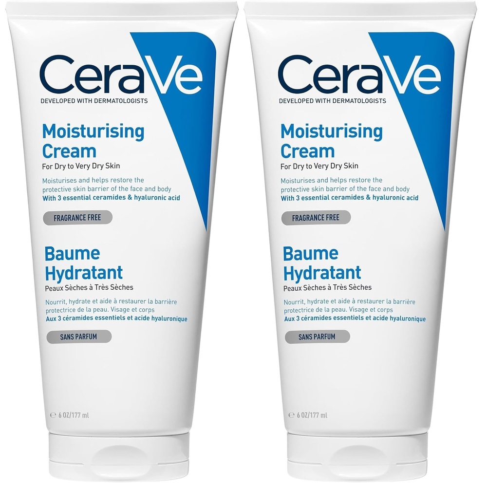 image:imageCeraVe Feuchtigkeitscreme fr Krper und Gesicht Creme fr trockene bis sehr trockene Haut Mit Hyaluron und 3 essenziellen Ceramiden 1 x 177ml177 ml 2er Pack