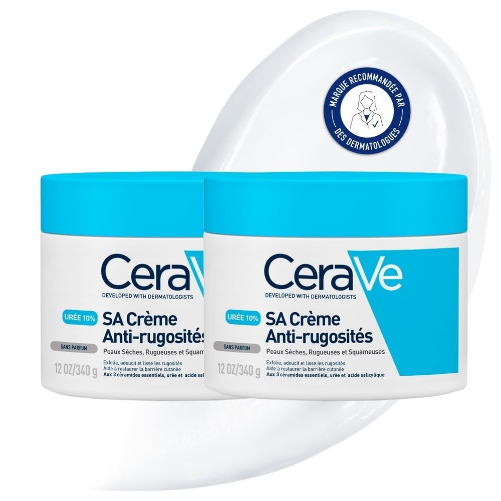 image:imageCeraVe SA Urea Glttende Feuchtigkeitscreme fr den Krper Creme fr trockene raue und unebene Haut Mit Urea Salicylsure Hyaluron und 3 essenziellen Ceramiden2 x 340 g