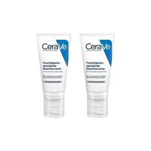 CeraVe Feuchtigkeitsspendende Gesichtscreme für normale bis trockene Haut, Ultraleichte Formel, Mit Hyaluron, Niacinamid und 3 essenziellen Ceramiden(52 ml (2er Pack))