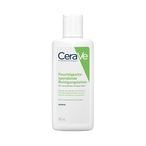 CeraVe Feuchtigkeitsspendende Reinigungslotion für Gesicht und Körper, Normale bis trockene Haut, Mit Hyaluron und 3 essenziellen Ceramiden(88 ml (1er Pack))