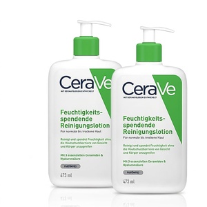 CeraVe Feuchtigkeitsspendende Reinigungslotion für Gesicht und Körper, Normale bis trockene Haut, Mit Hyaluron und 3 essenziellen Ceramiden(946 ml (1er Pack))