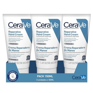 CeraVe Regenerierende Handcreme für extrem trockene, raue Hände, Mit Hyaluron und 3 essenziellen Ceramiden(16.67 ml (3er Pack))